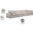  Manufacturer Color_Beige -- Meridian Comfy Fabric 4 pc Sectional IMAGE 10