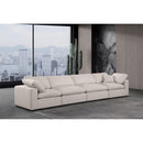 Meridian Comfy Beige Linen Textured Fabric Modular Sofa IMAGE 2