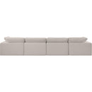  Manufacturer Color_Beige -- Meridian Comfy Fabric 4 pc Sectional IMAGE 3