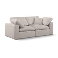  Manufacturer Color_Beige -- Meridian Comfy Fabric 2 pc Sectional IMAGE 1