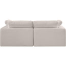 Meridian Comfy Beige Linen Textured Fabric Modular Sofa IMAGE 3
