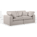  Manufacturer Color_Beige -- Meridian Comfy Fabric 2 pc Sectional IMAGE 9