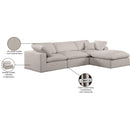  Manufacturer Color_Beige -- Meridian Comfy Fabric 4 pc Sectional IMAGE 16