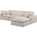  Manufacturer Color_Beige -- Meridian Comfy Fabric 4 pc Sectional IMAGE 2