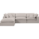  Manufacturer Color_Beige -- Meridian Comfy Fabric 4 pc Sectional IMAGE 7