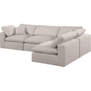  Manufacturer Color_Beige -- Meridian Comfy Fabric 4 pc Sectional IMAGE 2