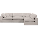  Manufacturer Color_Beige -- Meridian Comfy Fabric 4 pc Sectional IMAGE 8