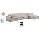  Manufacturer Color_Beige -- Meridian Comfy Fabric 5 pc Sectional IMAGE 16