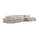  Manufacturer Color_Beige -- Meridian Comfy Fabric 5 pc Sectional IMAGE 1