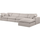  Manufacturer Color_Beige -- Meridian Comfy Fabric 5 pc Sectional IMAGE 2