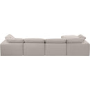 Meridian Comfy Beige Linen Textured Fabric Modular Sectional IMAGE 6