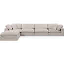  Manufacturer Color_Beige -- Meridian Comfy Fabric 5 pc Sectional IMAGE 7