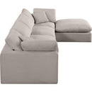 Manufacturer Color_Beige -- Meridian Comfy Fabric 5 pc Sectional IMAGE 9