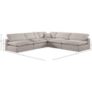  Manufacturer Color_Beige -- Meridian Comfy Fabric 5 pc Sectional IMAGE 10