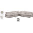  Manufacturer Color_Beige -- Meridian Comfy Fabric 5 pc Sectional IMAGE 11