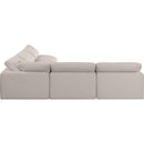  Manufacturer Color_Beige -- Meridian Comfy Fabric 5 pc Sectional IMAGE 5