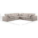  Manufacturer Color_Beige -- Meridian Comfy Fabric 5 pc Sectional IMAGE 10