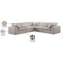  Manufacturer Color_Beige -- Meridian Comfy Fabric 5 pc Sectional IMAGE 11
