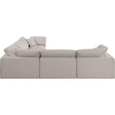  Manufacturer Color_Beige -- Meridian Comfy Fabric 5 pc Sectional IMAGE 5
