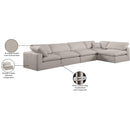  Manufacturer Color_Beige -- Meridian Comfy Fabric 5 pc Sectional IMAGE 16