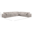  Manufacturer Color_Beige -- Meridian Comfy Fabric 6 pc Sectional IMAGE 10