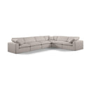  Manufacturer Color_Beige -- Meridian Comfy Fabric 6 pc Sectional IMAGE 1