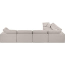 Meridian Comfy Beige Linen Textured Fabric Modular Sectional IMAGE 3