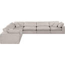  Manufacturer Color_Beige -- Meridian Comfy Fabric 6 pc Sectional IMAGE 4