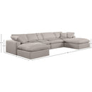  Manufacturer Color_Beige -- Meridian Comfy Fabric 6 pc Sectional IMAGE 10
