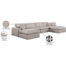  Manufacturer Color_Beige -- Meridian Comfy Fabric 6 pc Sectional IMAGE 11