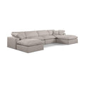  Manufacturer Color_Beige -- Meridian Comfy Fabric 6 pc Sectional IMAGE 1
