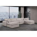  Manufacturer Color_Beige -- Meridian Comfy Fabric 6 pc Sectional IMAGE 2