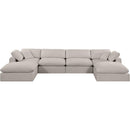  Manufacturer Color_Beige -- Meridian Comfy Fabric 6 pc Sectional IMAGE 4