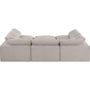  Manufacturer Color_Beige -- Meridian Comfy Fabric 6 pc Sectional IMAGE 3