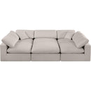  Manufacturer Color_Beige -- Meridian Comfy Fabric 6 pc Sectional IMAGE 4