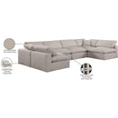  Manufacturer Color_Beige -- Meridian Comfy Fabric 6 pc Sectional IMAGE 11
