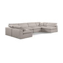  Manufacturer Color_Beige -- Meridian Comfy Fabric 6 pc Sectional IMAGE 1