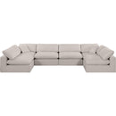  Manufacturer Color_Beige -- Meridian Comfy Fabric 6 pc Sectional IMAGE 4