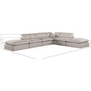  Manufacturer Color_Beige -- Meridian Comfy Fabric 6 pc Sectional IMAGE 10