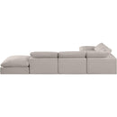  Manufacturer Color_Beige -- Meridian Comfy Fabric 6 pc Sectional IMAGE 3