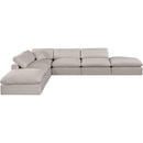  Manufacturer Color_Beige -- Meridian Comfy Fabric 6 pc Sectional IMAGE 4