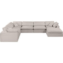  Manufacturer Color_Beige -- Meridian Comfy Fabric 7 pc Sectional IMAGE 4
