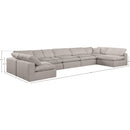  Manufacturer Color_Beige -- Meridian Comfy Fabric 7 pc Sectional IMAGE 10