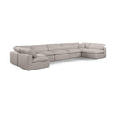  Manufacturer Color_Beige -- Meridian Comfy Fabric 7 pc Sectional IMAGE 1