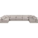  Manufacturer Color_Beige -- Meridian Comfy Fabric 7 pc Sectional IMAGE 4