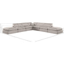  Manufacturer Color_Beige -- Meridian Comfy Fabric 7 pc Sectional IMAGE 10