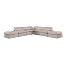 Meridian Comfy Beige Linen Textured Fabric Modular Sectional IMAGE 1