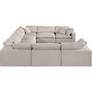  Manufacturer Color_Beige -- Meridian Comfy Fabric 8 pc Sectional IMAGE 5