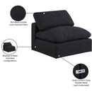  Manufacturer Color_Black -- Comfy Black Linen Textured Fabric Upholstered Modular Armless Chair IMAGE 10
