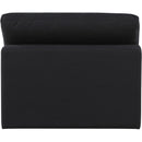  Manufacturer Color_Black -- Comfy Black Linen Textured Fabric Upholstered Modular Armless Chair IMAGE 3